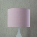 Ver imagem 4 de Abajur Base Madeira Branca e Cúpula Redonda Tecido Rosa Bebê Bivolt