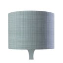 Ver imagem 2 de Abajur Base Madeira Branca e Cúpula Redonda Tecido Cinza Bivolt