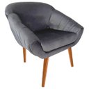 Ver imagem 2 de Kit Duas Poltronas Giovana em Sued Premium: Cinza Pés Madeira Claro