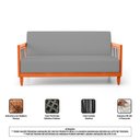Ver imagem 6 de Kit Poltrona e Sofá Varanda Samoa Madeira Maciça com Cordas Náutica Linho Cinza - Desk Design