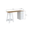 Mesa Escrivaninha Cavalete com Gavetas Emovell Mel Branco - 4
