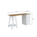 Ver imagem 4 de Mesa Escrivaninha Cavalete com Gavetas Emovell Mel Branco