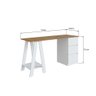 Mesa Escrivaninha Cavalete com Gavetas Emovell Mel Branco - 4
