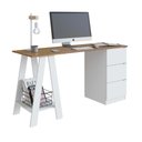 Ver imagem 3 de Mesa Escrivaninha Cavalete com Gavetas Emovell Mel Branco