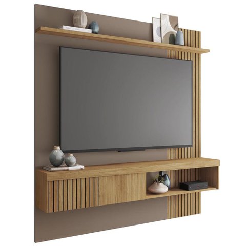 Painel para TV Suspenso 55 Pol. Helen C01 Buriti/Fendi - Mpozenato