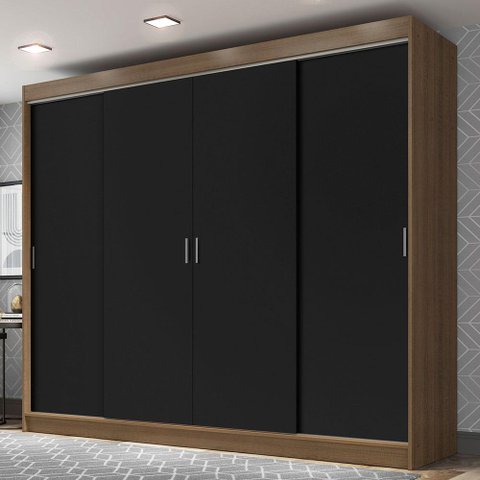 Guarda-roupa Casal Madesa Austin 4 Portas de Correr 3 Gavetas