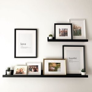 Porta Quadros para Sala, Quarto 2 Peças Preto