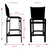 Banqueta Lótus Baixa 60cm Altura de Alumínio e Tela Sling Capuccino - Trama Móveis - 3