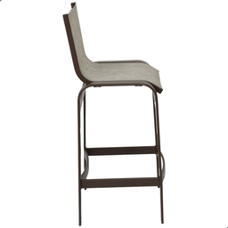 Banqueta Lótus Baixa 60cm Altura de Alumínio e Tela Sling Capuccino - Trama Móveis - 4