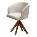 Ver imagem 1 de Poltrona Atenas Base Giratória De Madeira Sala, Quarto, Recepção, Consultório - Linho Bege