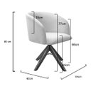 Ver imagem 3 de Poltrona Atenas Base Giratória De Madeira Sala, Quarto, Recepção, Consultório - Linho Bege