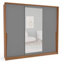 Ver imagem 2 de Guarda Roupa Casal 3 Portas de Correr e 4 Gavetas com Espelho 240850 Linha Porto Politorno Móveis