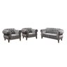 Conjunto 2 Poltronas e Namoradeira 2 Lugares Elisabeth Cinza - 2