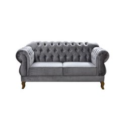 Conjunto 1 Poltrona e Namoradeira 2 Lugares Chesterfield Elisabeth Cinza - 3