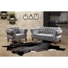 Conjunto 1 Poltrona e Namoradeira 2 Lugares Chesterfield Elisabeth Cinza - 1