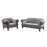 Conjunto 1 Poltrona e Namoradeira 2 Lugares Chesterfield Elisabeth Cinza - 2