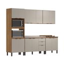 Ver imagem 3 de Cozinha Modulada Completa 14 Portas 02 Gavetas Firenze Amêndola Nude Prime Tx Demóbile