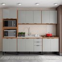 Ver imagem 1 de Cozinha Modulada Completa 14 Portas 02 Gavetas Firenze Amêndola Nude Prime Tx Demóbile
