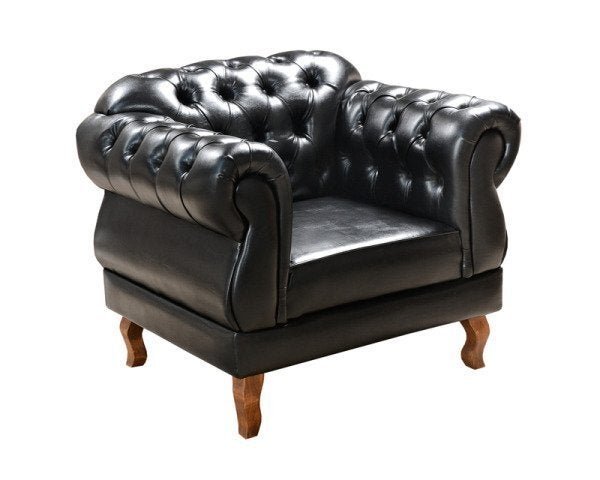 Kit 2 Poltronas Chesterfield Elisabeth Preta - 3