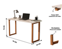 Ver imagem 5 de Mesa Escrivaninha 76 Cm Estudo Escritório Pés em Madeira Quarto Sala Trabalho Notebook Cor Off White
