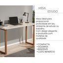 Ver imagem 2 de Mesa Escrivaninha 76 Cm Estudo Escritório Pés em Madeira Quarto Sala Trabalho Notebook Cor Off White