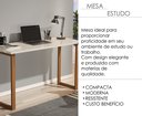 Ver imagem 2 de Mesa Escrivaninha 76 Cm Estudo Escritório Pés em Madeira Quarto Sala Trabalho Notebook Cor Off White