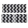 Kit Tapetes e Passadeira Antiderrapante Chevron 3 Peças Preto - 7