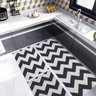 Kit Tapetes e Passadeira Antiderrapante Chevron 3 Peças Preto - 2