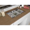 Penteadeira camarim clean barata 5 gaveta 2 portas com espelho e led mdf branco com detalhe amendoa - 3