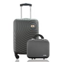 Ver imagem 1 de Kit Mala de Bordo Mais Frasqueira Rígida Abs - Gladiador A7 Cor: Cinza Grafite