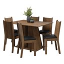 Ver imagem 2 de Conjunto Sala de Jantar Mesa Tampo de Madeira 6 Cadeiras Rustic/preto Sharon Madesa