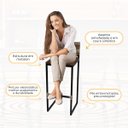 Ver imagem 4 de Kit 5 Banquetas Quadrada Junco Cappuccino para Balcão Ilha Cozinha Área Gourmet Bancada Piscina Bar