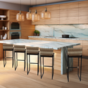 Ver imagem 6 de Kit 5 Banquetas Quadrada Junco Cappuccino para Balcão Ilha Cozinha Área Gourmet Bancada Piscina Bar