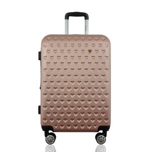 Mala Rígida De Fibra 360° com TSA Tamanho Média - Gladiador - C1M: Rose Gold