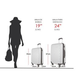 Kit Conjunto 2 Malas Rígidas 360º com Tsa - Gladiador C1Pm Cor: Vinho - 5