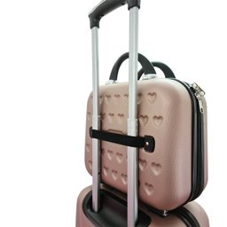 Kit Conjunto 2 Malas Rígidas 360º com Frasqueira - Gladiador C1Pm Cor: Rose Gold - 6