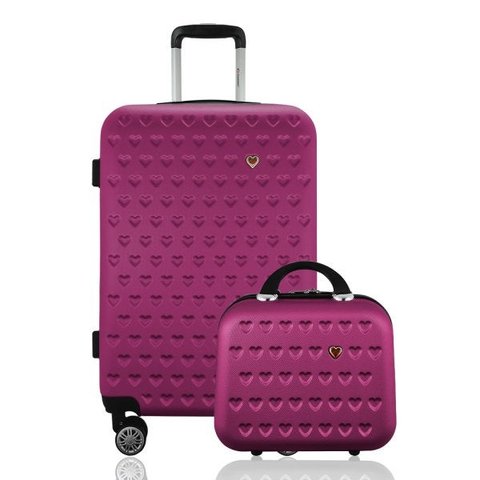 Kit Mala Rígida Média com Tsa 360º Mais Frasqueira - Gladiador C1M Cor: Vinho