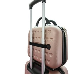 Kit Mala Rígida Média com Tsa 360º Mais Frasqueira - Gladiador C1M Cor: Rose Gold - 6