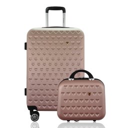 Kit Mala Rígida Média com Tsa 360º Mais Frasqueira - Gladiador C1M Cor: Rose Gold - 1