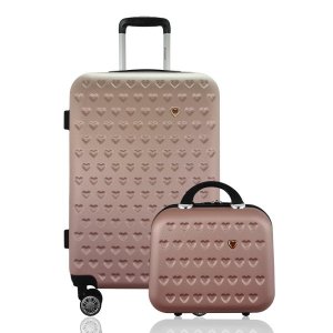 Kit Mala Rígida Média com Tsa 360º Mais Frasqueira - Gladiador C1M Cor: Rose Gold