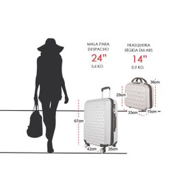 Kit Mala Rígida Média com Tsa 360º Mais Frasqueira - Gladiador C1M Cor: Rose Gold - 7