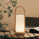 Ver imagem 1 de Luminária Abajur Led Detalhe em Madeira Touch Recarregável Mesa Cabeceira Quarto Sala 5w 2700k