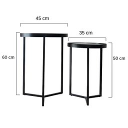 Conjunto Mesa Lateral Capri Champagne - 3