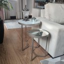 Ver imagem 1 de Conjunto Mesa Lateral Viena Champagne Com Espelho