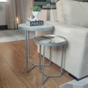 Ver imagem 1 de Conjunto Mesa Lateral Viena Prata Com Espelho