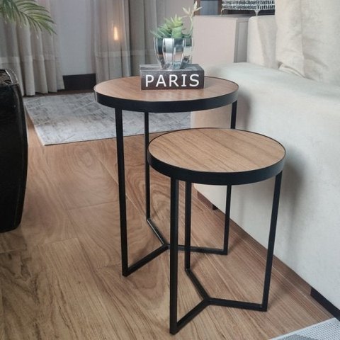 Conjunto Mesa Lateral Capri Preto
