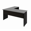 Ver imagem 5 de Mesa Escrivaninha em L 135cm x 150cm Pés Painel F5 Office Cor:Cinza Sagrado com Preto