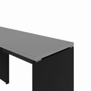 Ver imagem 7 de Mesa Escrivaninha em L 135cm x 150cm Pés Painel F5 Office Cor:Cinza Sagrado com Preto