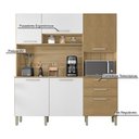 Ver imagem 5 de Armario de Cozinha Compacta 6 Portas 2 Gavetas Ferrara - Freijó/supremo/ripado Freijó