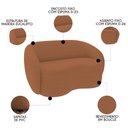 Ver imagem 7 de Sofá 2 Lugares Living Orgânico Sala de Estar 160cm Garbin K04 Bouclê Terracota - Mpozenato
